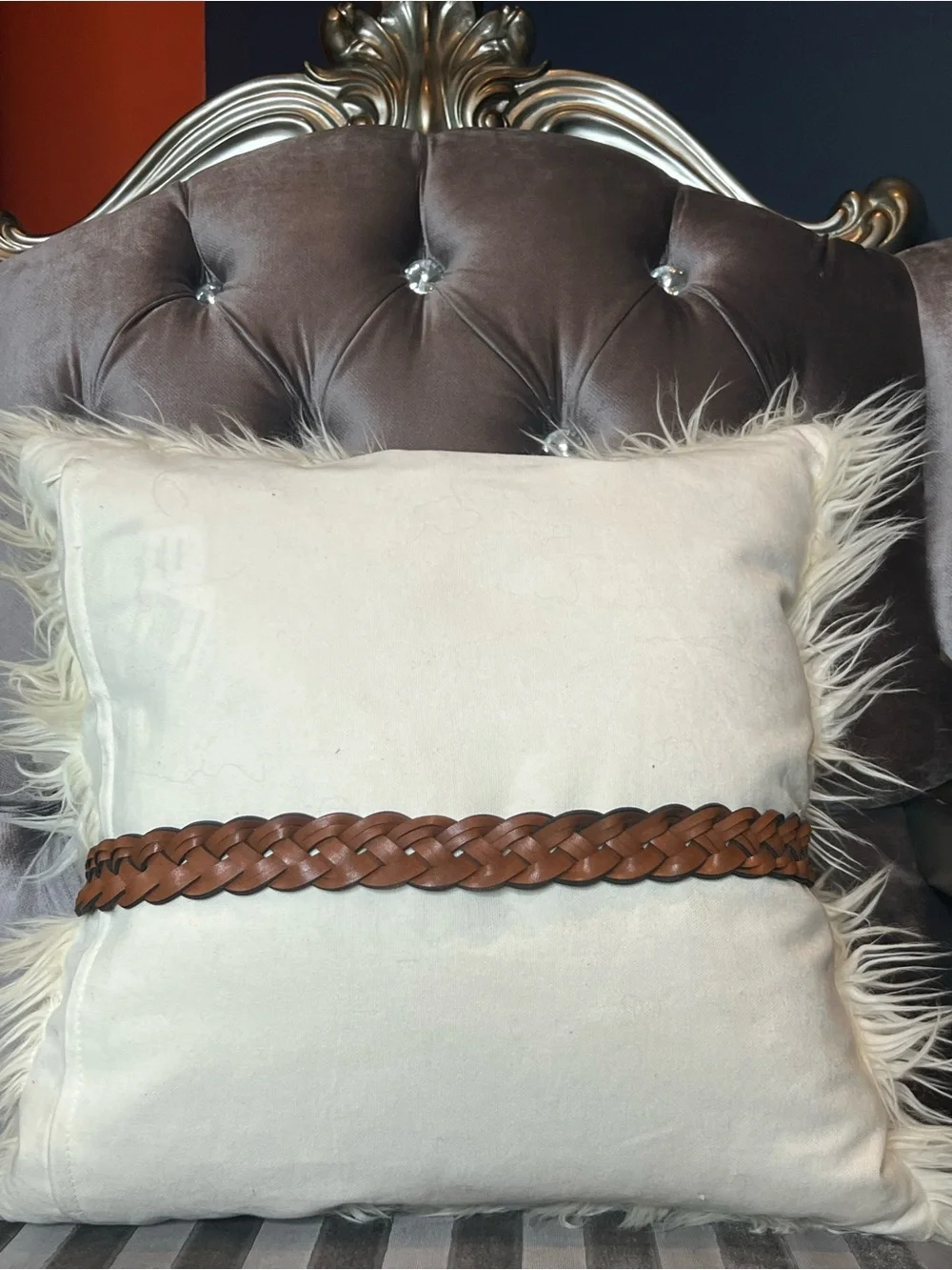 🤎🌿 Brown Braided Woven Leather Belt with Round Buckle ✨👢